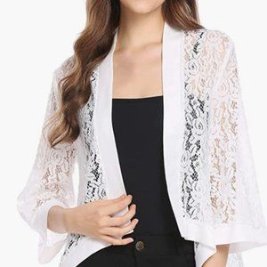 LACE CROCHET OPEN FRONT JACKET
